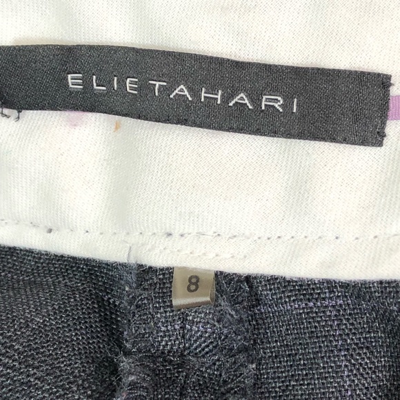 Elie Tahari Cuffed Wide Leg Wool Pants Size 8 K06 - Picture 3 of 7
